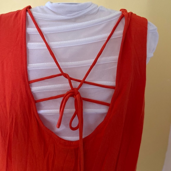 Vince Camuto Orange Scoop Back Drape Neck Top - Picture 5 of 8